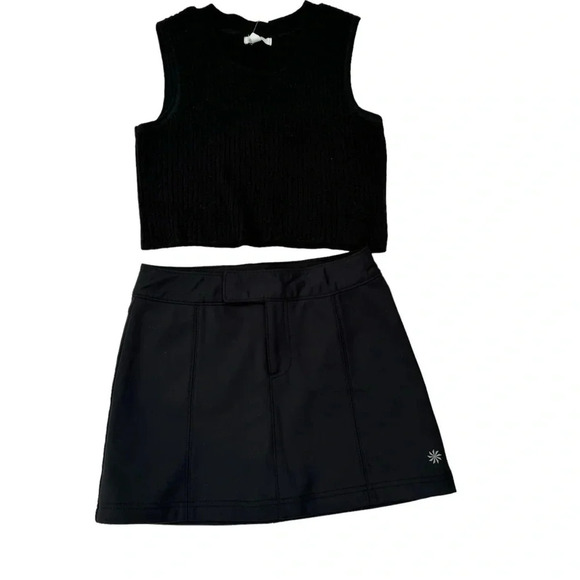 Athleta Athletic Adjustable Waist Tennis Stretch Mini Skirt Black Size 2 - Picture 4 of 9